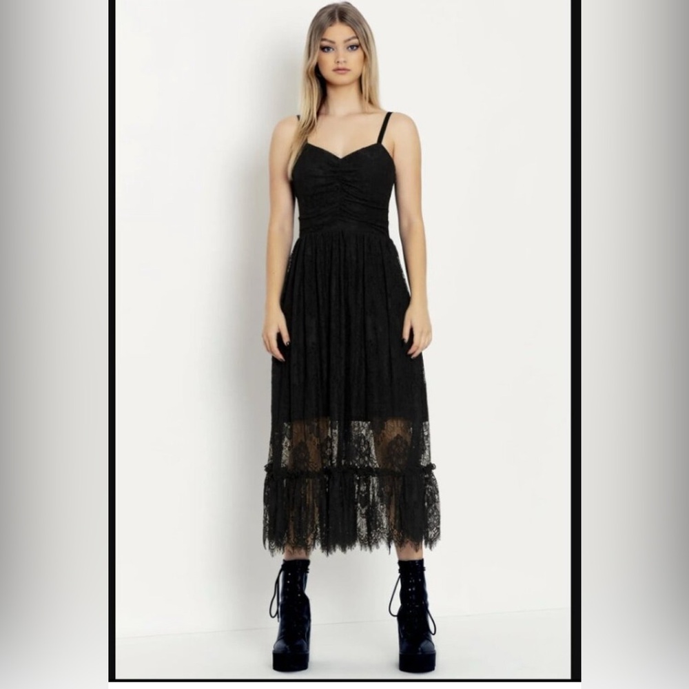 Blackmilk Late Night Lace Sweetheart Midaxi Dress sz AU8
